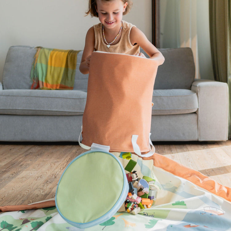 PLAY&GO. Soo χαλάκι παιχνιδιού με καλάθι αποθήκευσης. Ζωολογικός κήπος