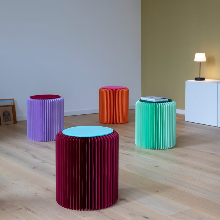 REMEMBER. Σκαμπό από χαρτόνι Papillon λιλά