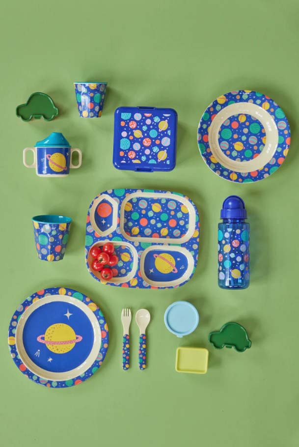 RICE. Πλαστικό μπουκάλι με καλαμάκι Γαλαξίας