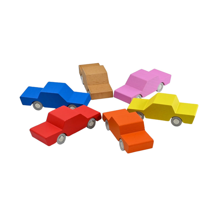 Waytoplay. Ξύλινο αυτοκίνητο με μηχανισμό pull back Κόκκινο