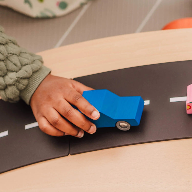 Waytoplay. Ξύλινο αυτοκίνητο με μηχανισμό pull back Μπλε