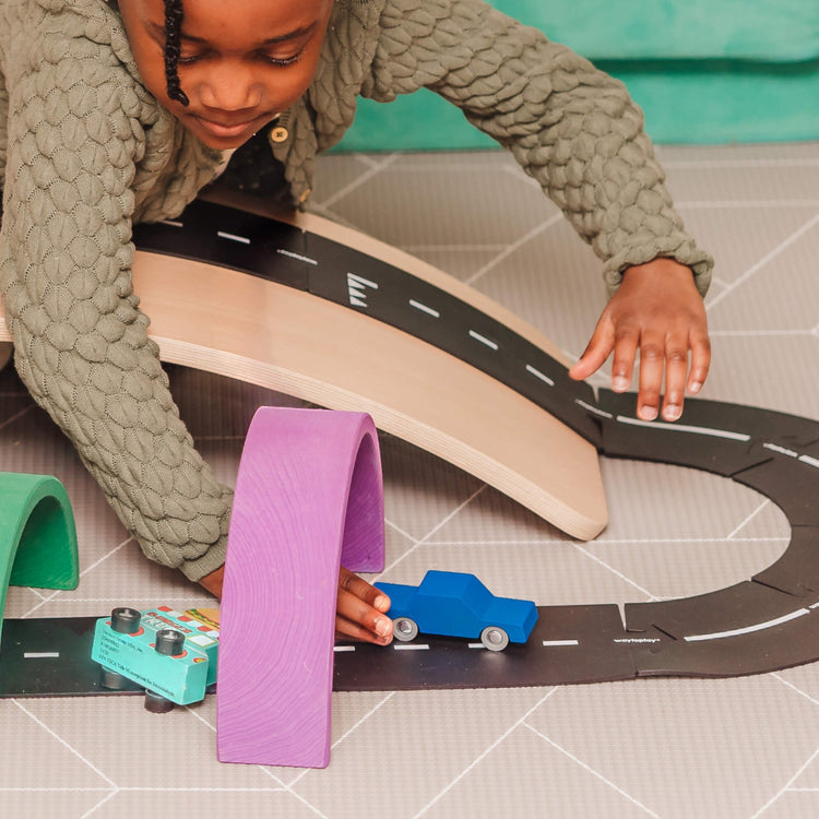 Waytoplay. Ξύλινο αυτοκίνητο με μηχανισμό pull back Μπλε