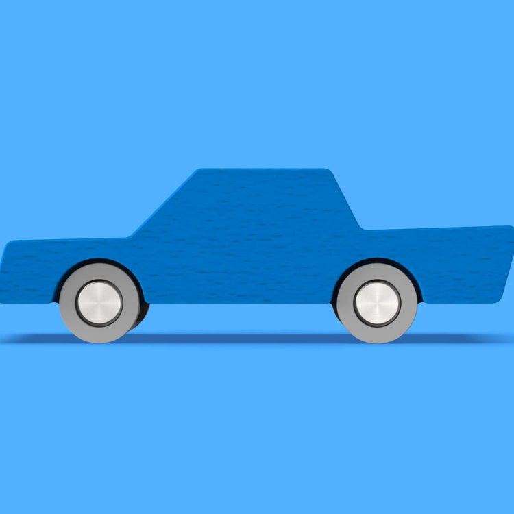 Waytoplay. Ξύλινο αυτοκίνητο με μηχανισμό pull back Μπλε