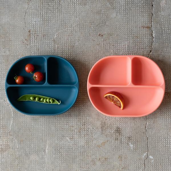 EKOBO. Πιάτο με χωρίσματα σιλικόνης (σκούρο μπλε)