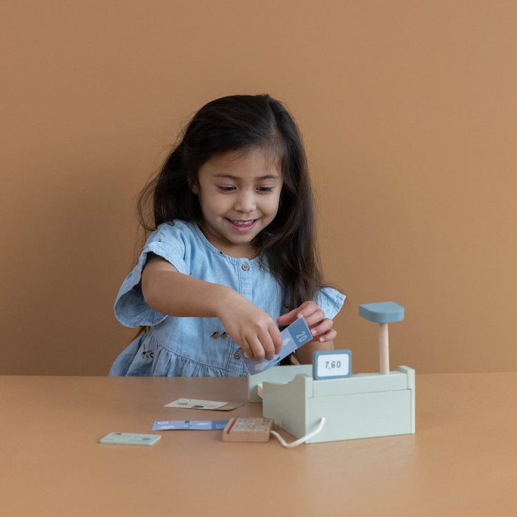 LITTLE DUTCH. Wooden Toy Cash Register with Scanner FSC