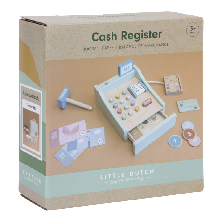 LITTLE DUTCH. Wooden Toy Cash Register with Scanner FSC