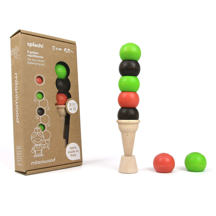 MILANIWOOD. Ξύλινο παιχνίδι ισορροπίας - παγωτό χωνάκι Splash