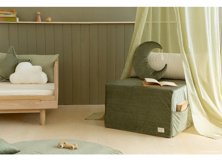 VELVET. Αναδιπλούμενο στρωματάκι - πουφ Olive Green