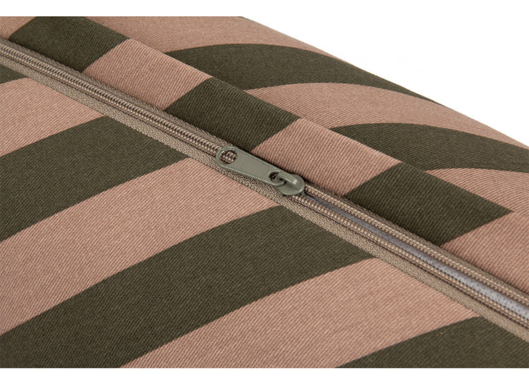 MAJESTIC. Μαξιλάρι κυλινδρικό Green Taupe Stripes 50x18 εκ.