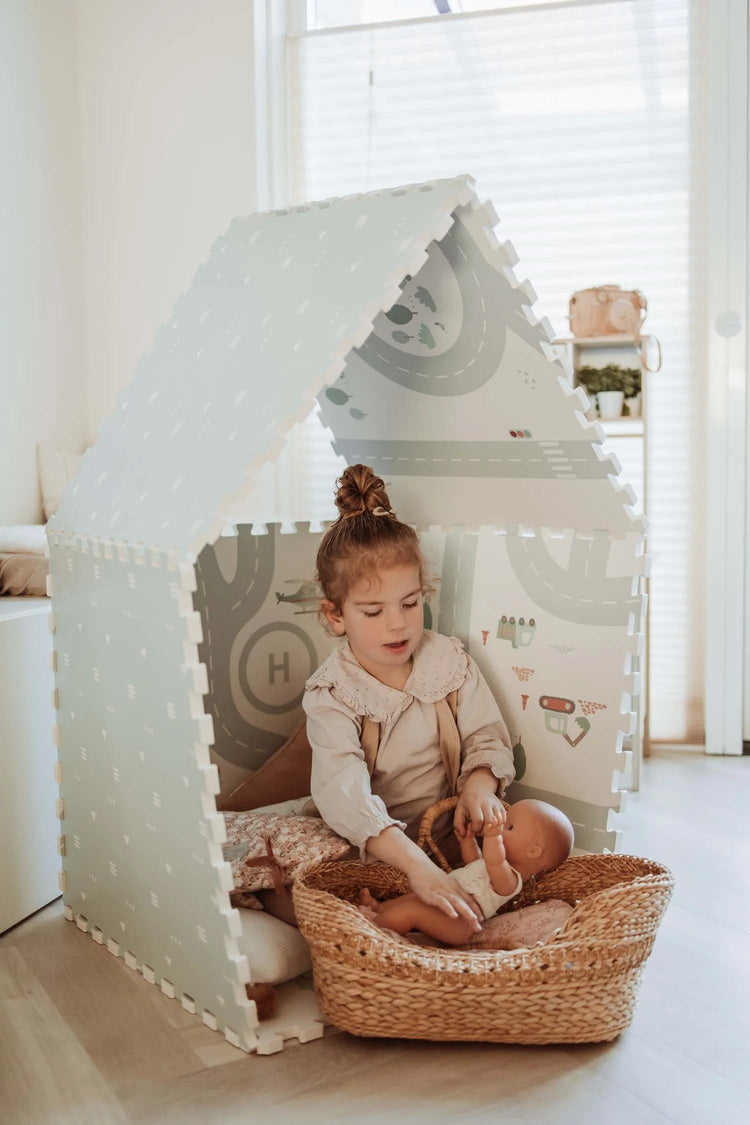 PLAY&GO. Στρωματάκι-παζλ διπλής όψης - κουτί αποθήκευσης - Δρόμος