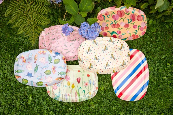 RICE. Ορθογώνιο πιάτο μελαμίνης ''Ψάρια''