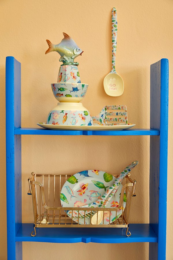 RICE. Ορθογώνιο πιάτο μελαμίνης ''Ψάρια''