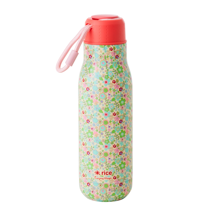 RICE. Ανοξείδωτο μπουκάλι - θερμός Λουλούδια (πράσινο-πολύχρωμο)