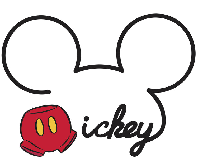 RoomMates. Αυτοκόλλητα τοίχου Mickey υπογραφή.