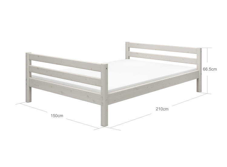 Flexa. Κρεβάτι ημίδιπλο 150εκ Classic - 210εκ - Λευκό ντεκαπέ