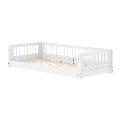 Montessori bed 90x200cm F.Wht. Crossbar w/ back rail