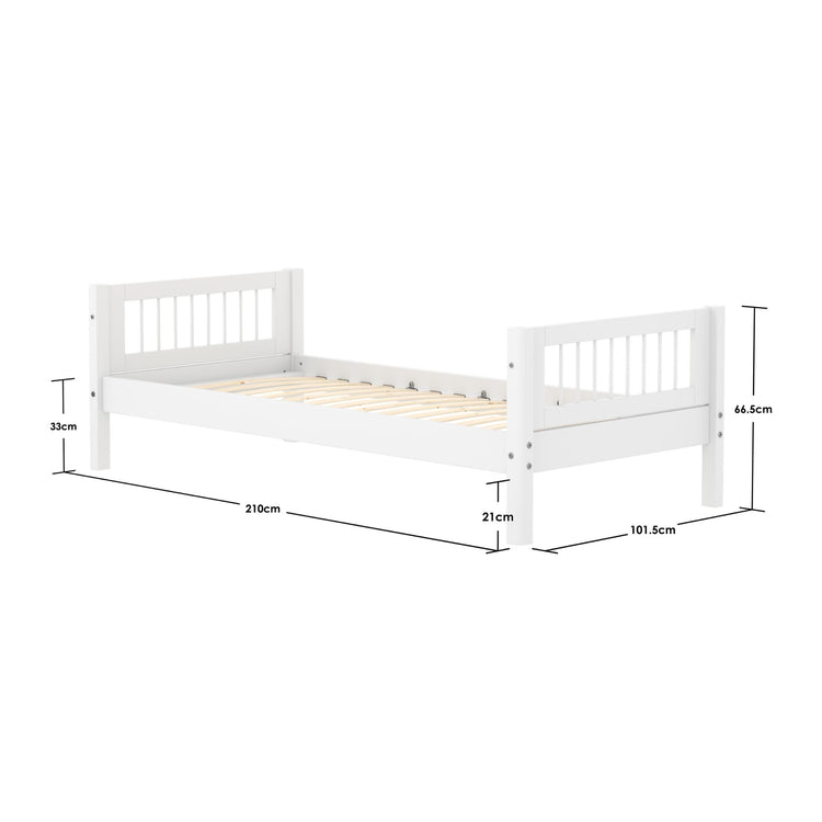 Single bed F.Wht. MDF  200x90  Legs F.Wht.