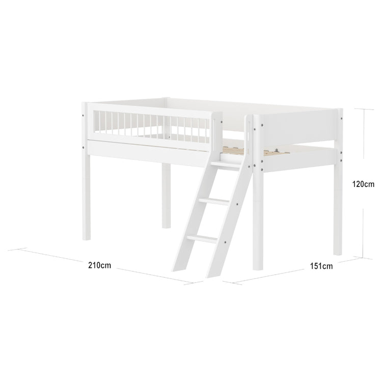 Flexa. Mid-high bed with slanting ladder