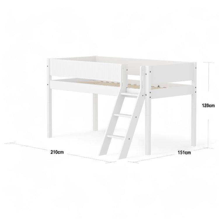 Flexa. Mid-high bed with slanting ladder