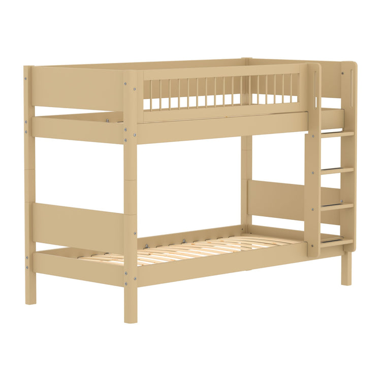 Flexa. White Sand Bunk bed with straight ladder