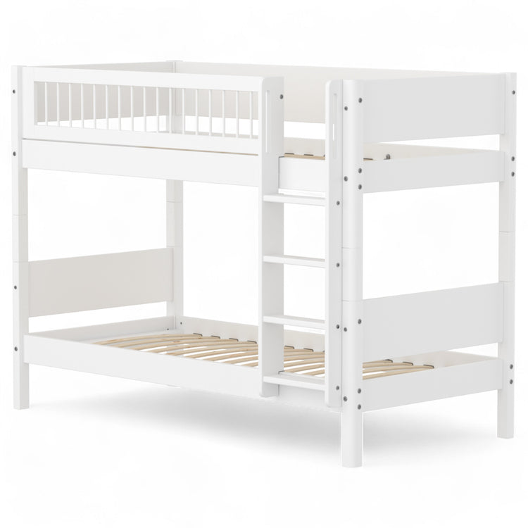 Flexa. Bunk bed F.Wht. MDF 200x90  Safety rail w Crossbars F.Wht.