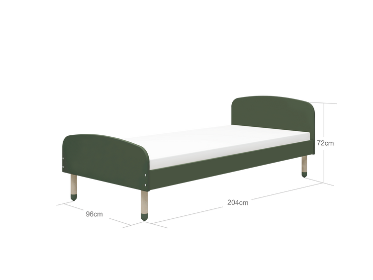 Flexa. Single bed Dots - 204cm - Dark green
