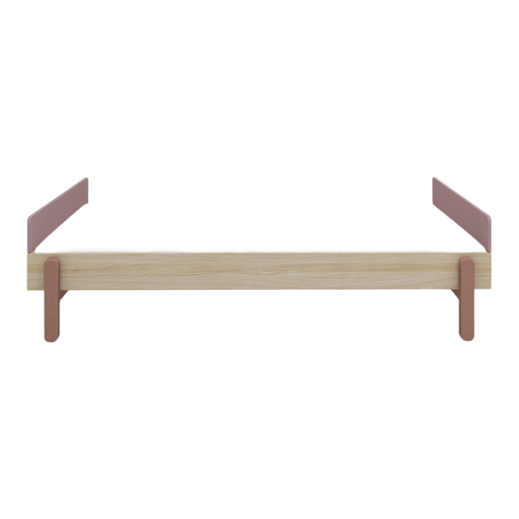 Flexa. Popsicle single bed with head and foot board - Oak / Cherry