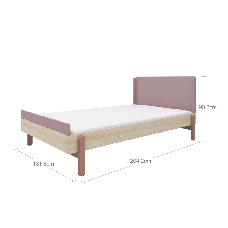 Flexa. Κρεβάτι ημίδιπλο Popsicle - 130εκ - Δρυς /αποχρώσεις ροζ