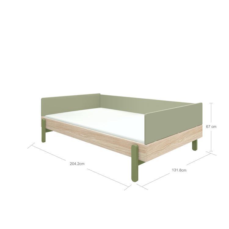 Flexa. Κρεβάτι καναπές ημίδιπλο Popsicle - 130εκ - Δρυς /αποχρώσεις πράσινου