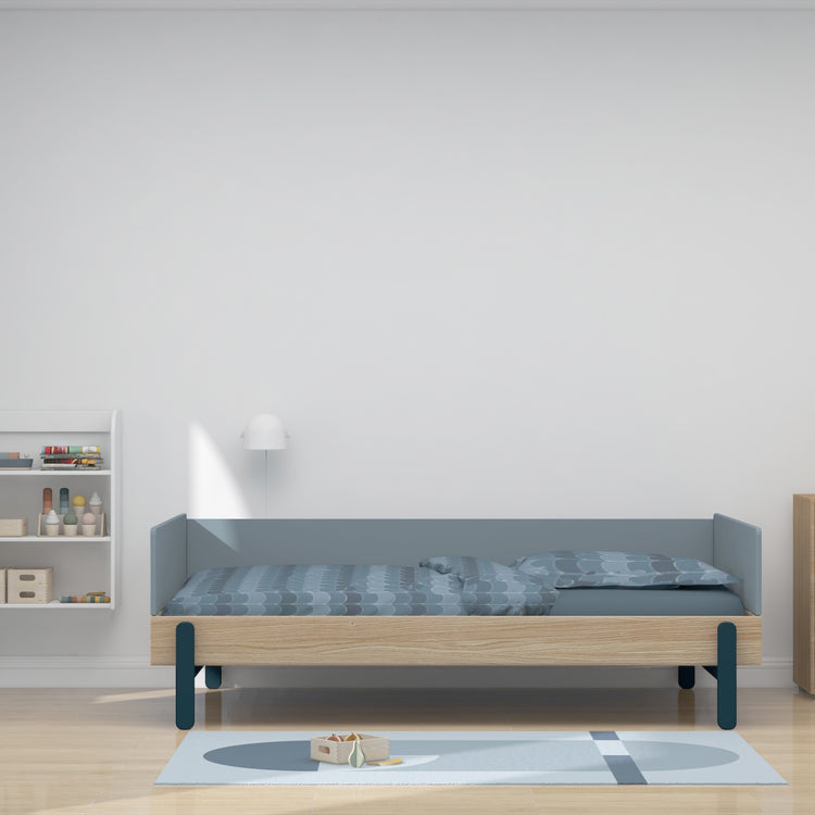 Flexa. Κρεβάτι καναπές ημίδιπλο Popsicle - 130εκ - Δρυς /αποχρώσεις μπλε