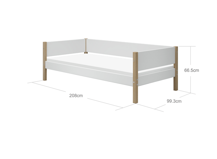 Flexa. Κρεβάτι καναπές Nor - 210εκ - Λευκό/ δρυς