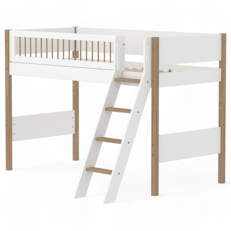 Flexa. Semi-highsleeper 200x90 Crossbars Oak SL.Ladder