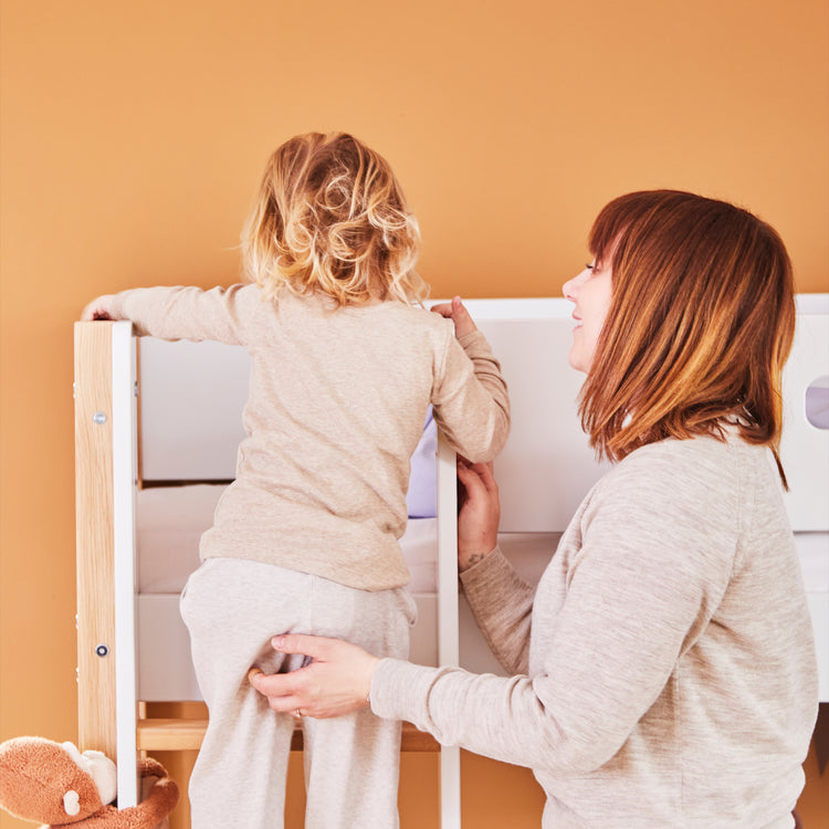 Flexa. Nor bunk bed with straight ladder - 210cm - White / Oak