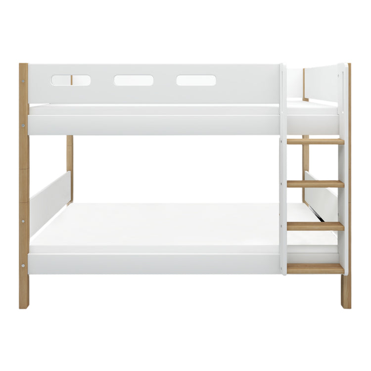Flexa. Nor bunk bed with straight ladder - 210cm - White / Oak