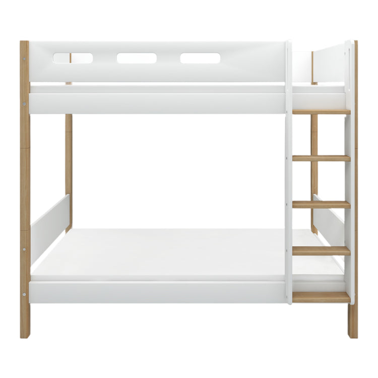 Flexa. Nor high bunk bed with straight ladder - 210cm - White / Oak