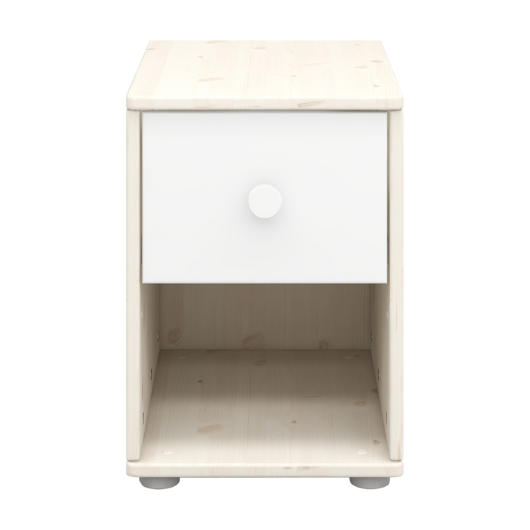Flexa. Συρταριέρα με ένα συρτάρι Classic, πόμολο λευκό - Λευκό ντεκαπέ/ λευκό/ λευκό