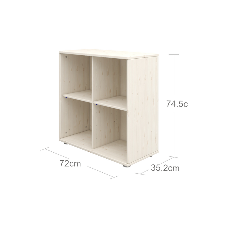 Flexa. Classic bookcase with 4 compartments - White washed