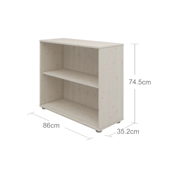 Flexa. Classic bookcase with 1 shelf - White washed