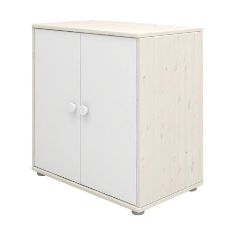 Flexa. Classic cupboard with white knobs  - White washed