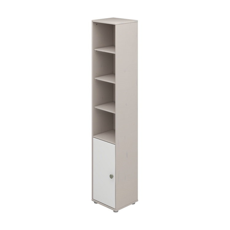Flexa. Classic high shelf unit with natural green knobs - Grey washed