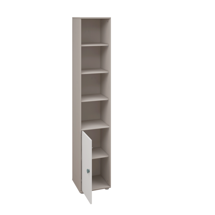 Flexa. Classic high shelf unit with light teal knobs - Grey washed