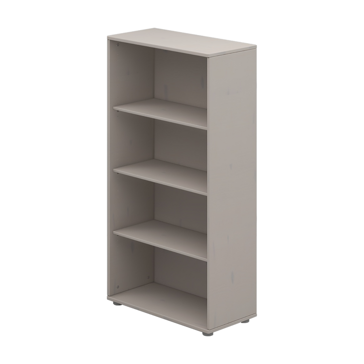 Flexa. Classic bookcase with three compartments shelves - Grey washed