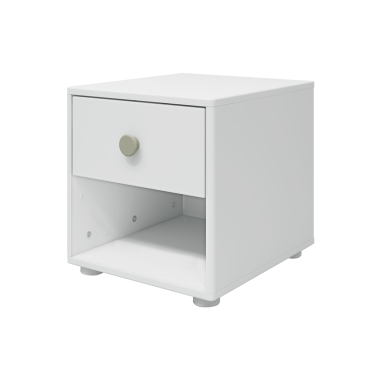 Flexa. Roomie chest with one drawer, natural green knob  - White