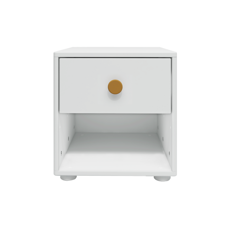 Flexa. Roomie chest with one drawer, mustard knob  - White