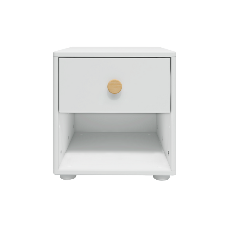 Flexa. Roomie chest with one drawer, wooden knob  - White / Natural