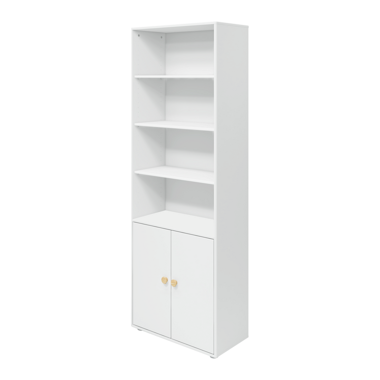 Flexa. Roomie maxi bookcase with two doors and wooden knobs