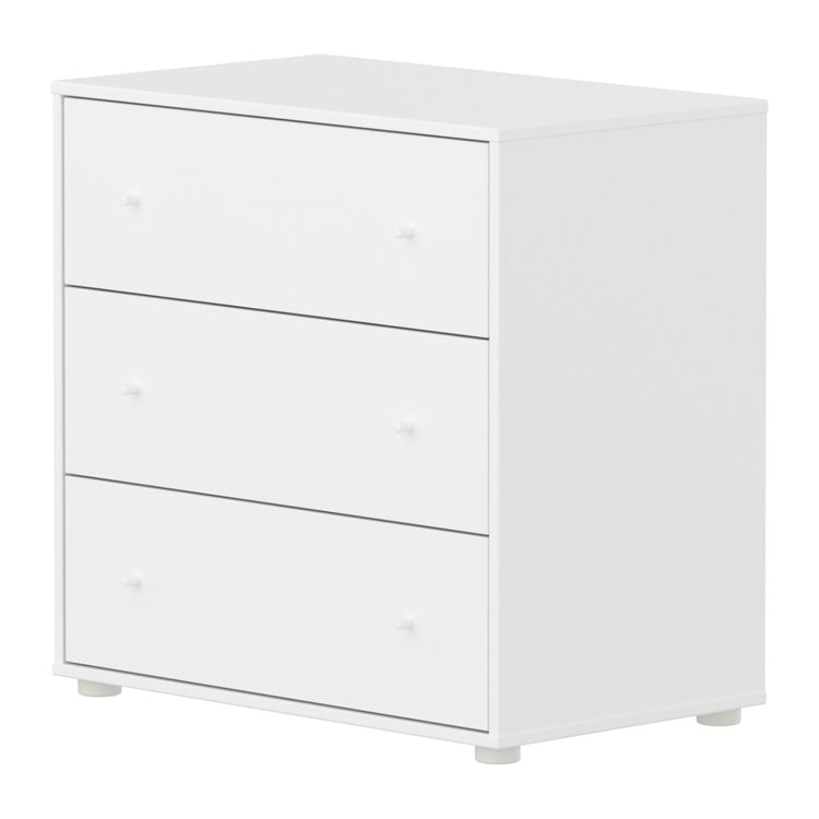 SAGA Chest with 3 drawer. White, White knobs .