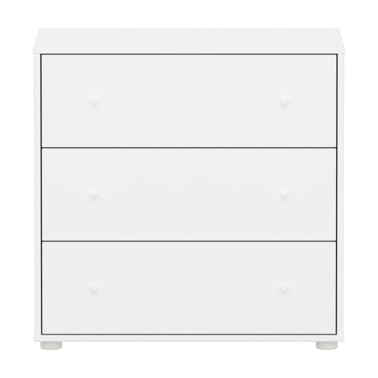 SAGA Chest with 3 drawer. White, White knobs .