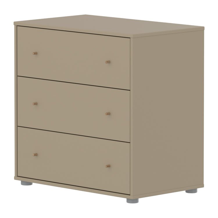 SAGA Chest with 3 drawer. Oat, Oak knobs .