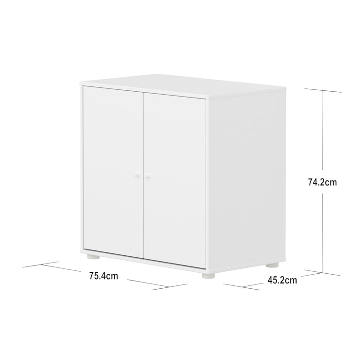 SAGA Cupboard, 2 doors, White, White knobs